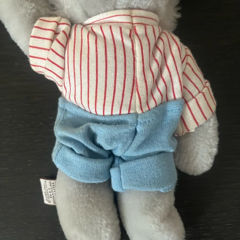 Gund Plush Bunny with Blue Overalls Dennis Kyte